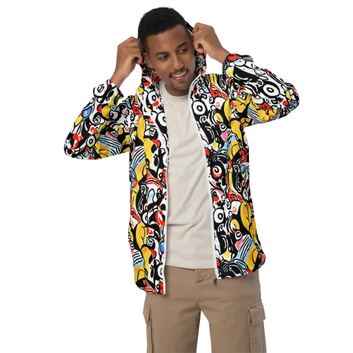 Electric Doodle on a Men's Windbreaker