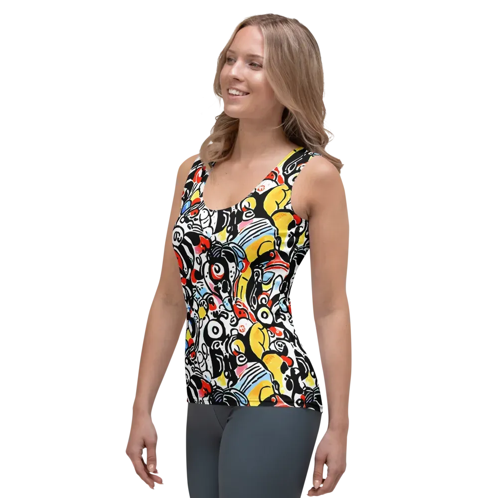 Electric Doodle on Women's Tank Top — Left Front
