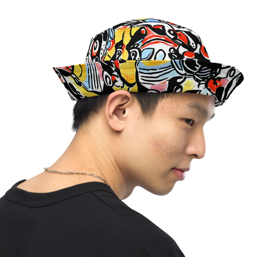 Electric Doodle on Reversible Bucket Hat — Right Outside