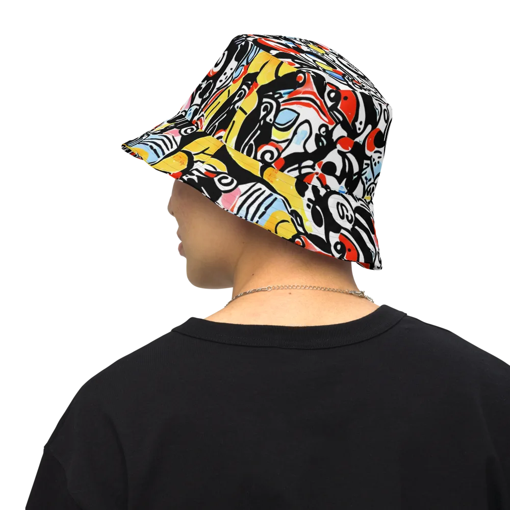 Electric Doodle on Reversible Bucket Hat — Back Inside