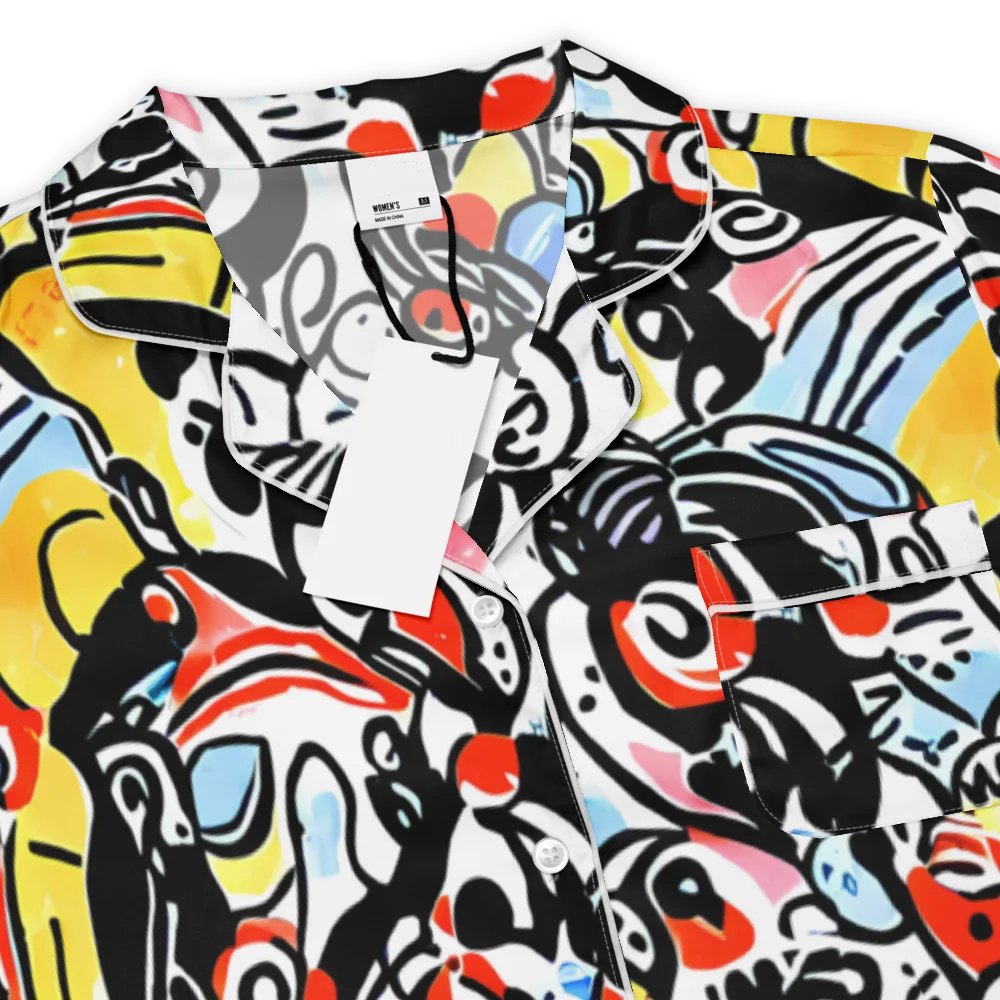 Electric Doodle on Women's Short Sleeve Pajama Top — Product details