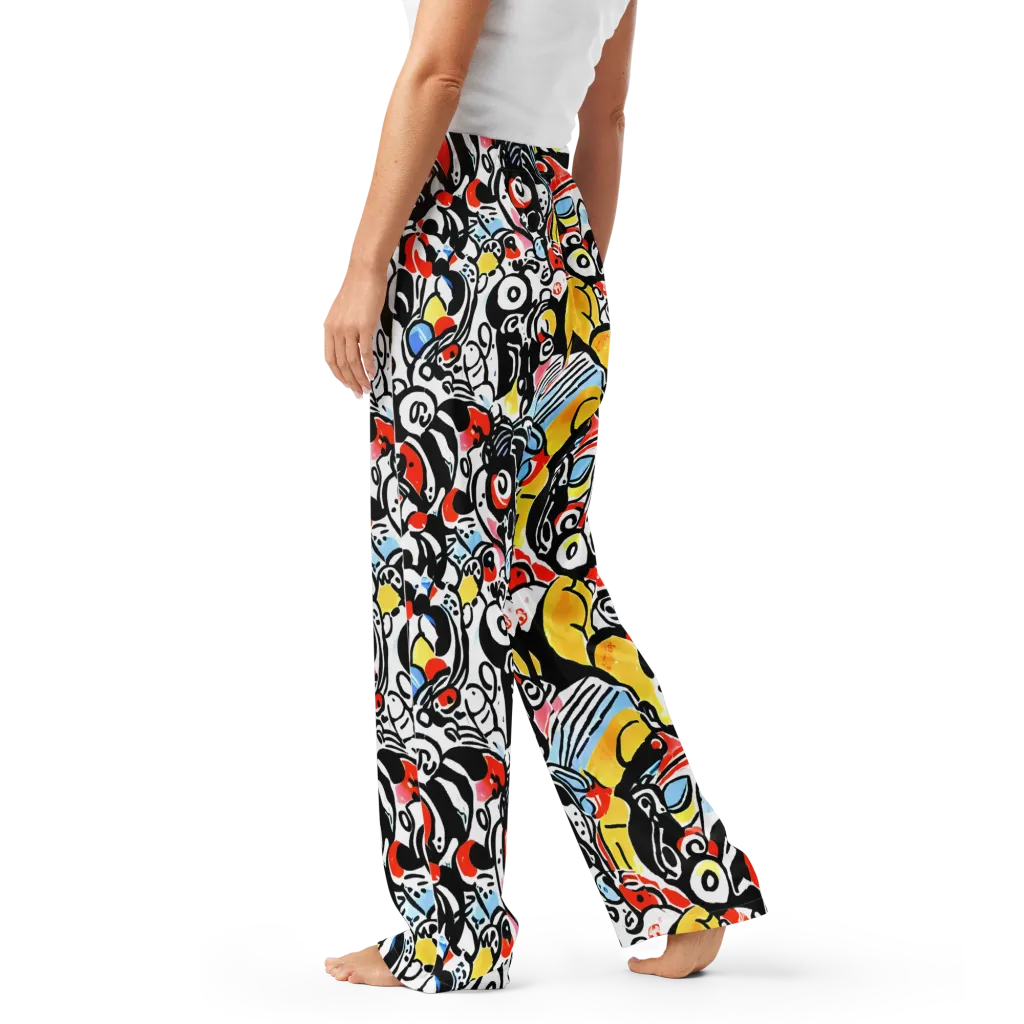 Electric Doodle on Women's Pajama Pants — Left