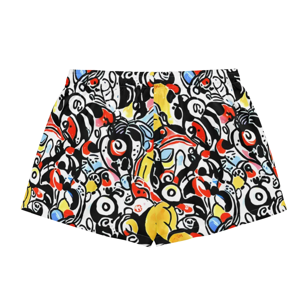 Electric Doodle on Women's Pajama Shorts — Back