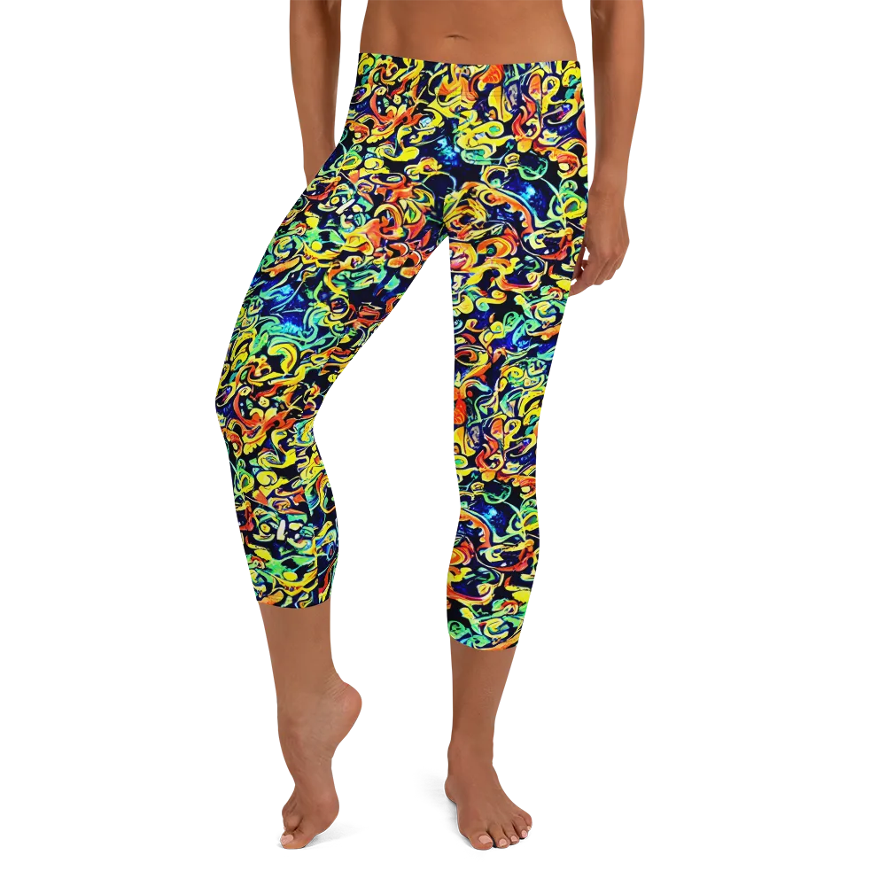 Lucid Tangle on Capri Leggings — Front
