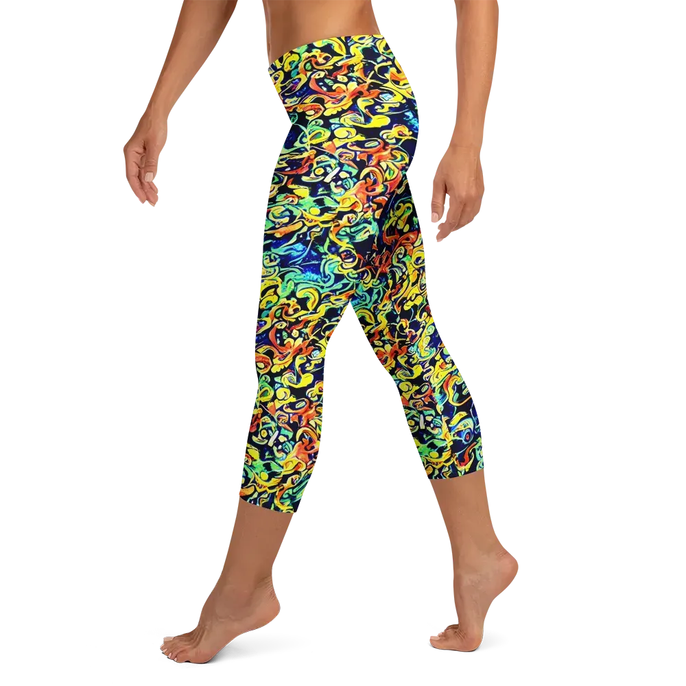Lucid Tangle on Capri Leggings — Left