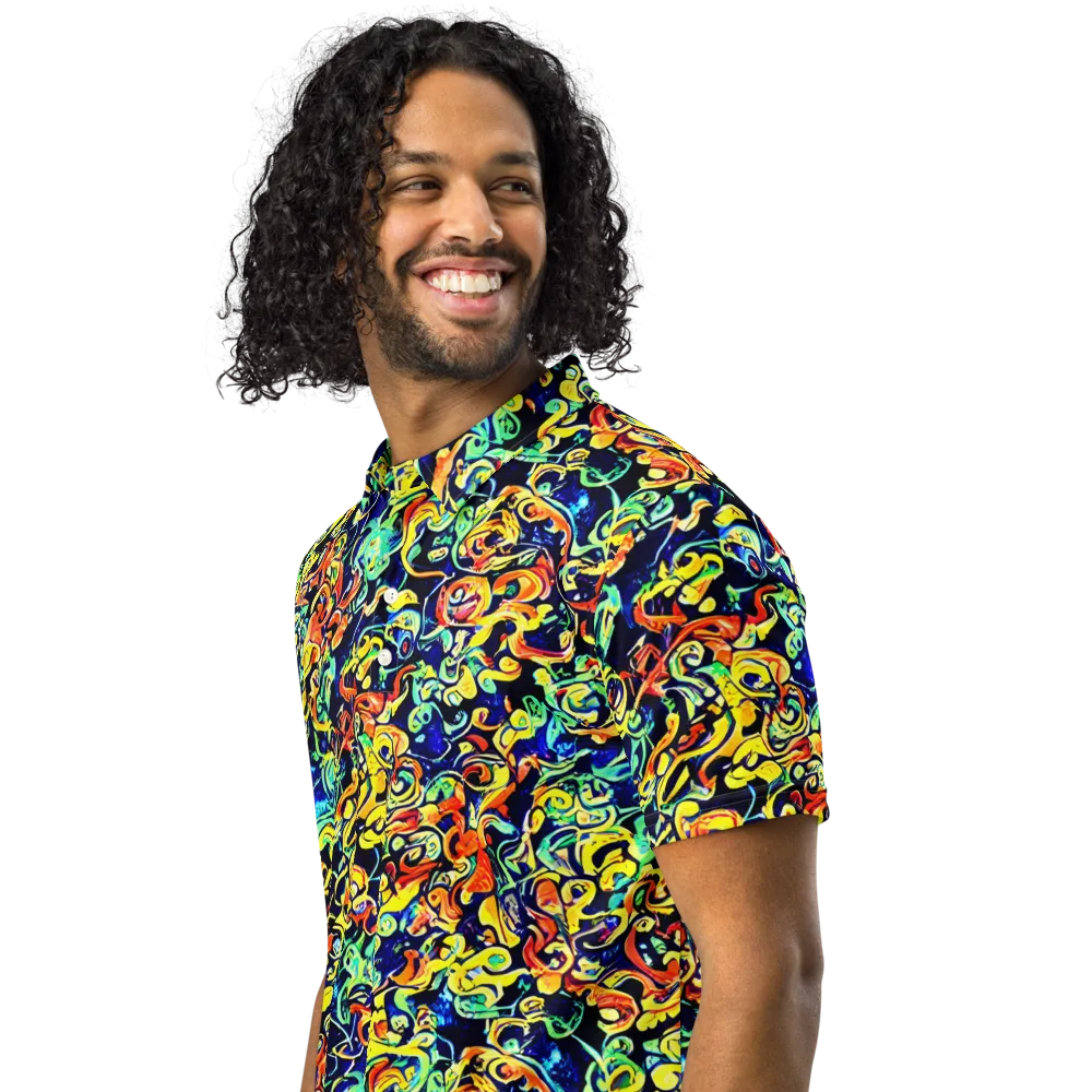Lucid Tangle on Men's Slim Fit Polo Shirt — Left Front