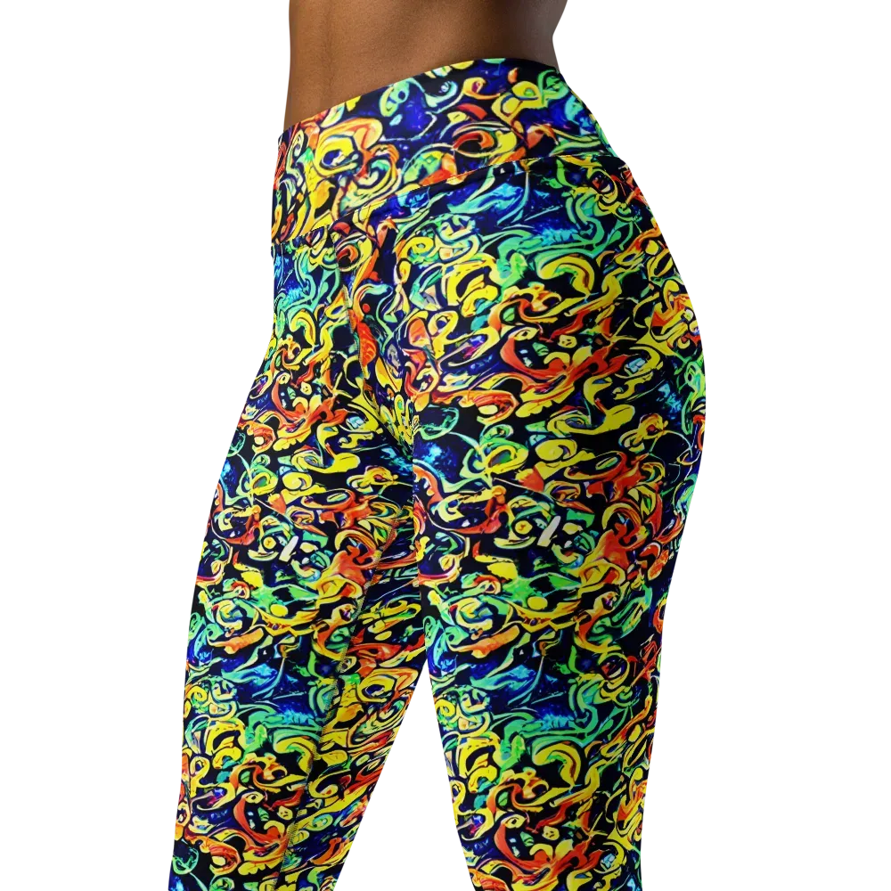 Lucid Tangle on Yoga Leggings — Left Front