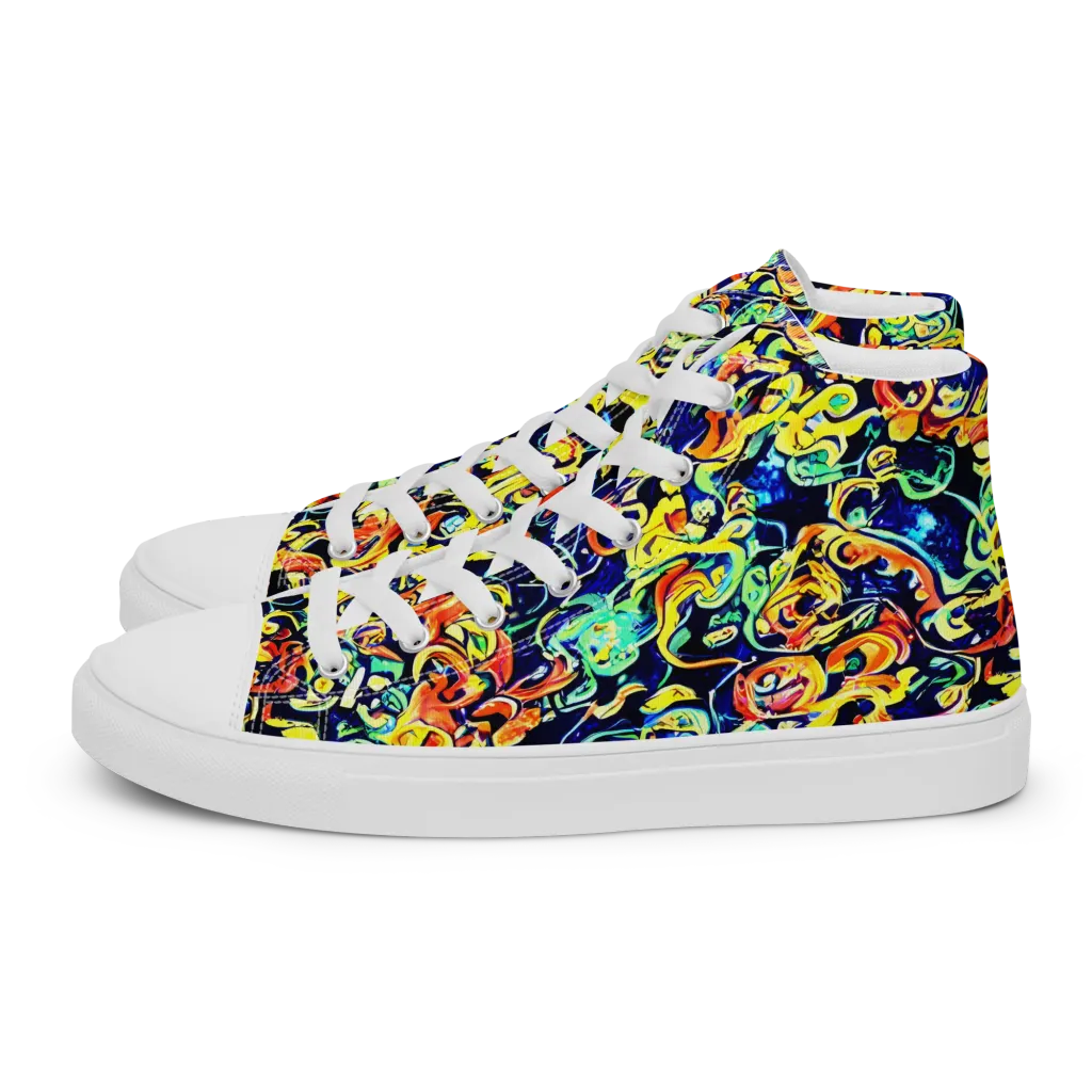 Lucid Tangle on Men's High Top Canvas Shoes — Left