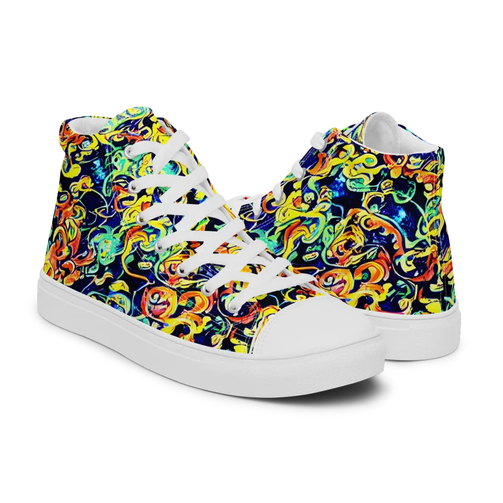 Lucid Tangle on Men's High Top Canvas Shoes — Right