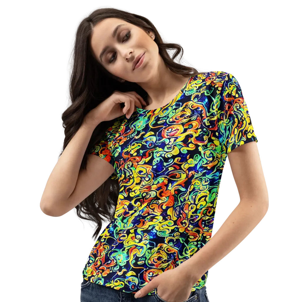 Lucid Tangle on Women's Crew Neck T-Shirt — Left Front
