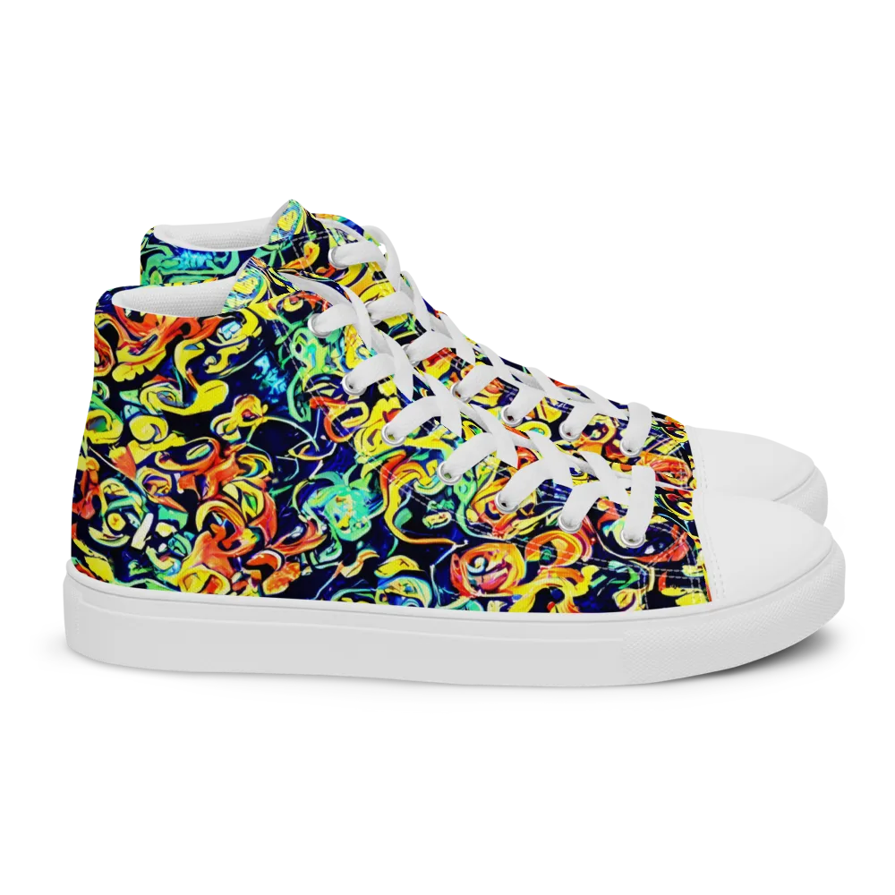 Lucid Tangle on Women's High Top Canvas Shoes — Right