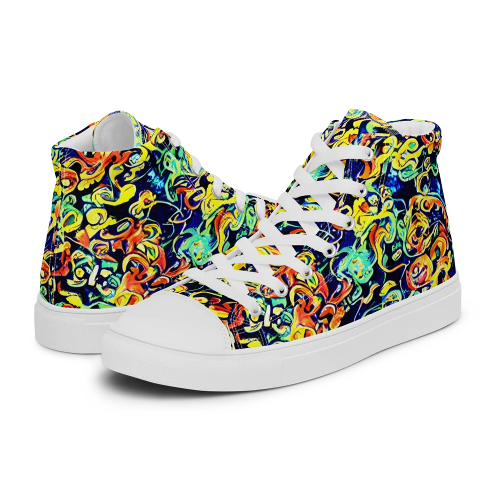 Lucid Tangle on Women's High Top Canvas Shoes — Left
