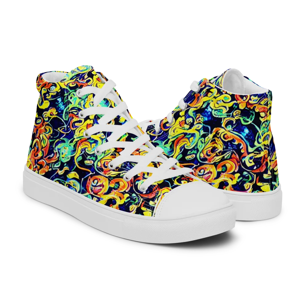 Lucid Tangle on Women's High Top Canvas Shoes — Right