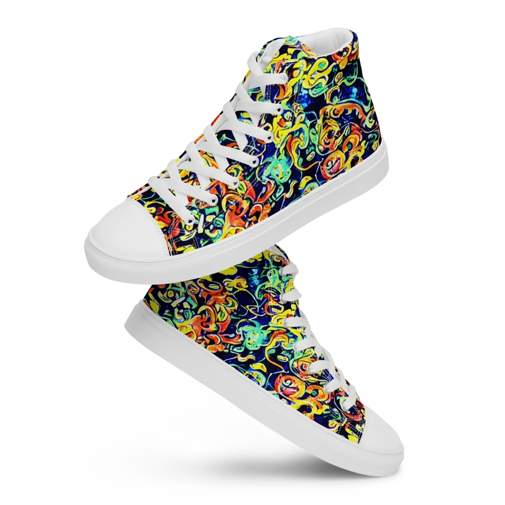 Lucid Tangle on Women's High Top Canvas Shoes — Front
