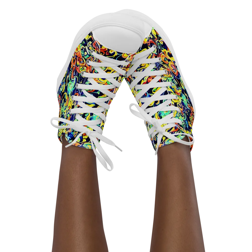 Lucid Tangle on Women's High Top Canvas Shoes — Front