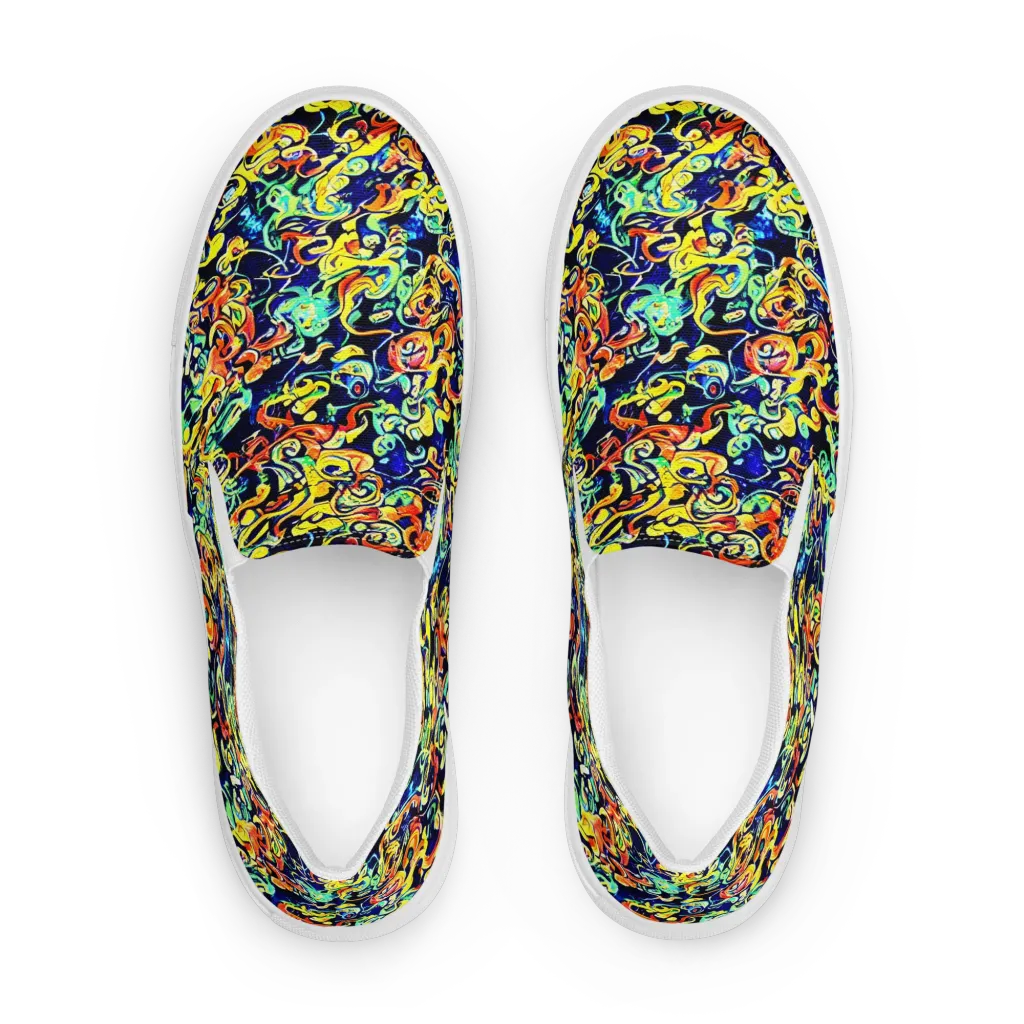 Lucid Tangle on Men's Slip-On Canvas Shoes — Front