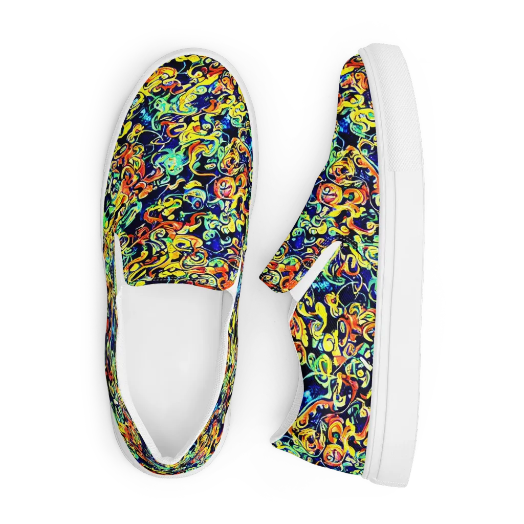 Lucid Tangle on Men's Slip-On Canvas Shoes — Front
