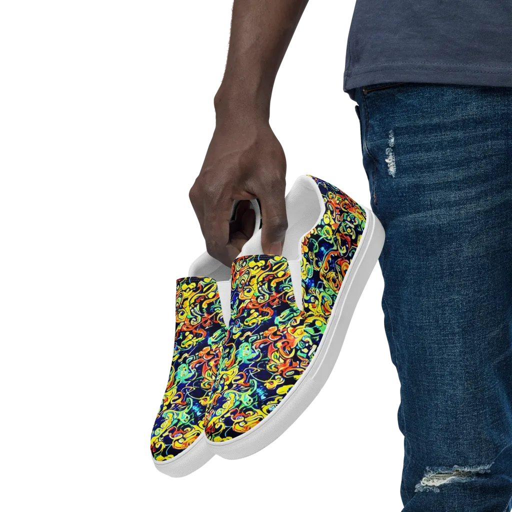 Lucid Tangle on Men's Slip-On Canvas Shoes — Left Front