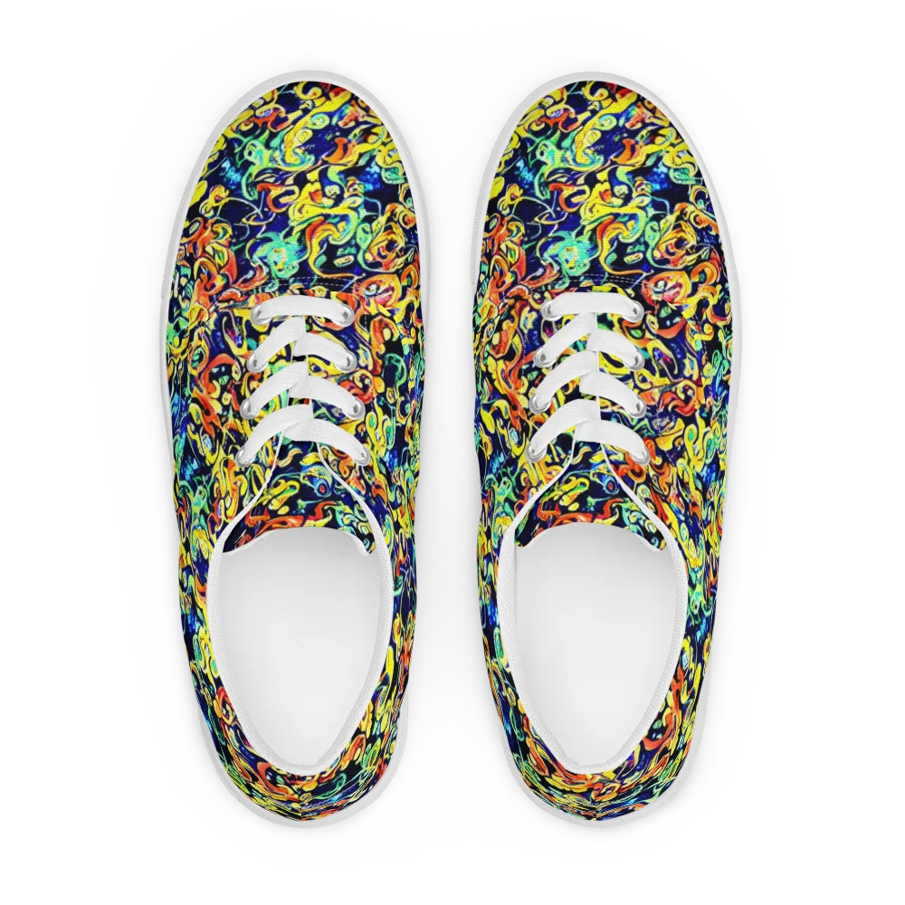 Lucid Tangle on Men's Lace-Up Canvas Shoes — Front