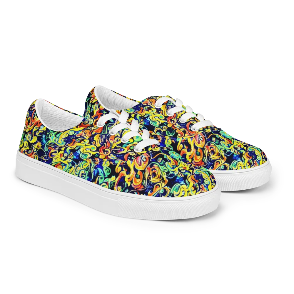 Lucid Tangle on Men's Lace-Up Canvas Shoes — Right Front