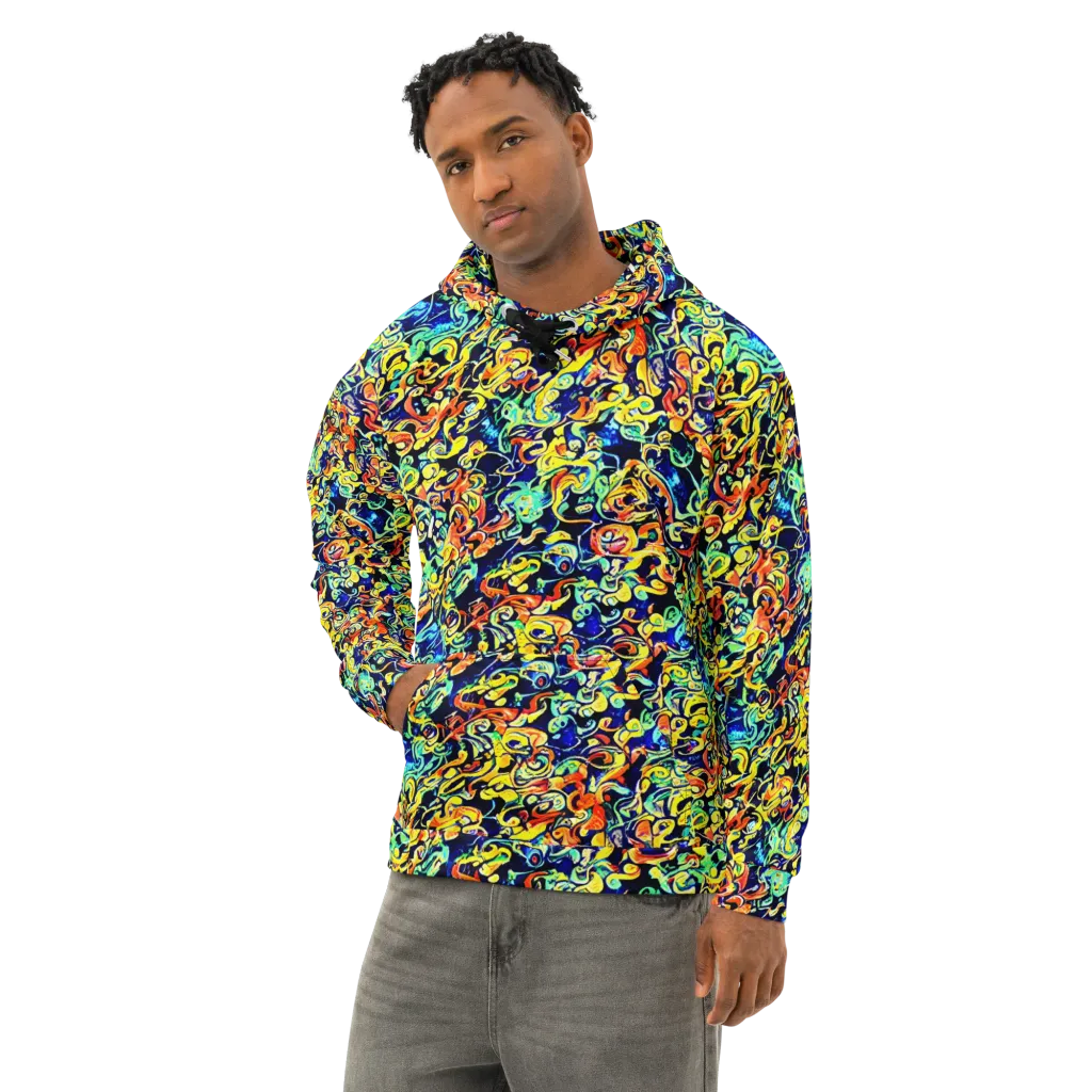 Lucid Tangle on Cotton Hoodie — Left Front