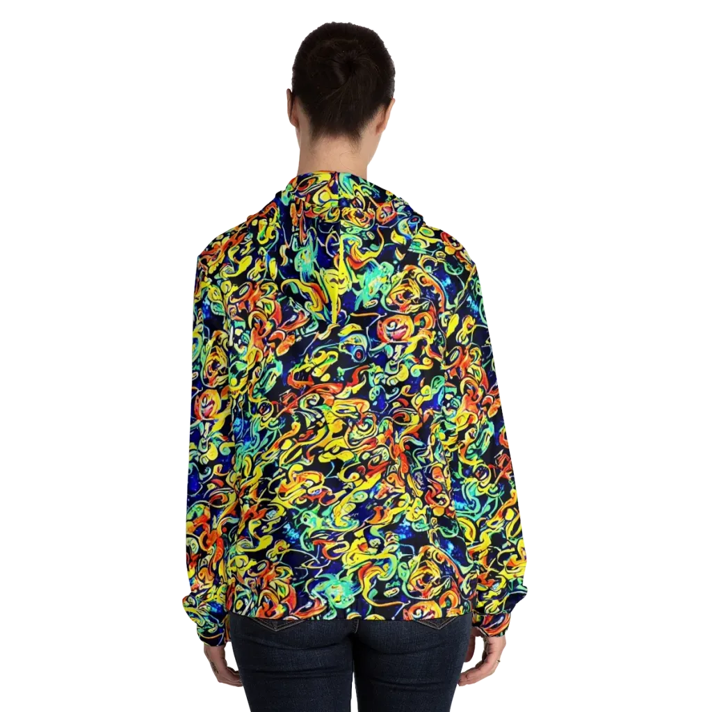 Lucid Tangle on Women's Full-Zip Hoodie — Back On Person