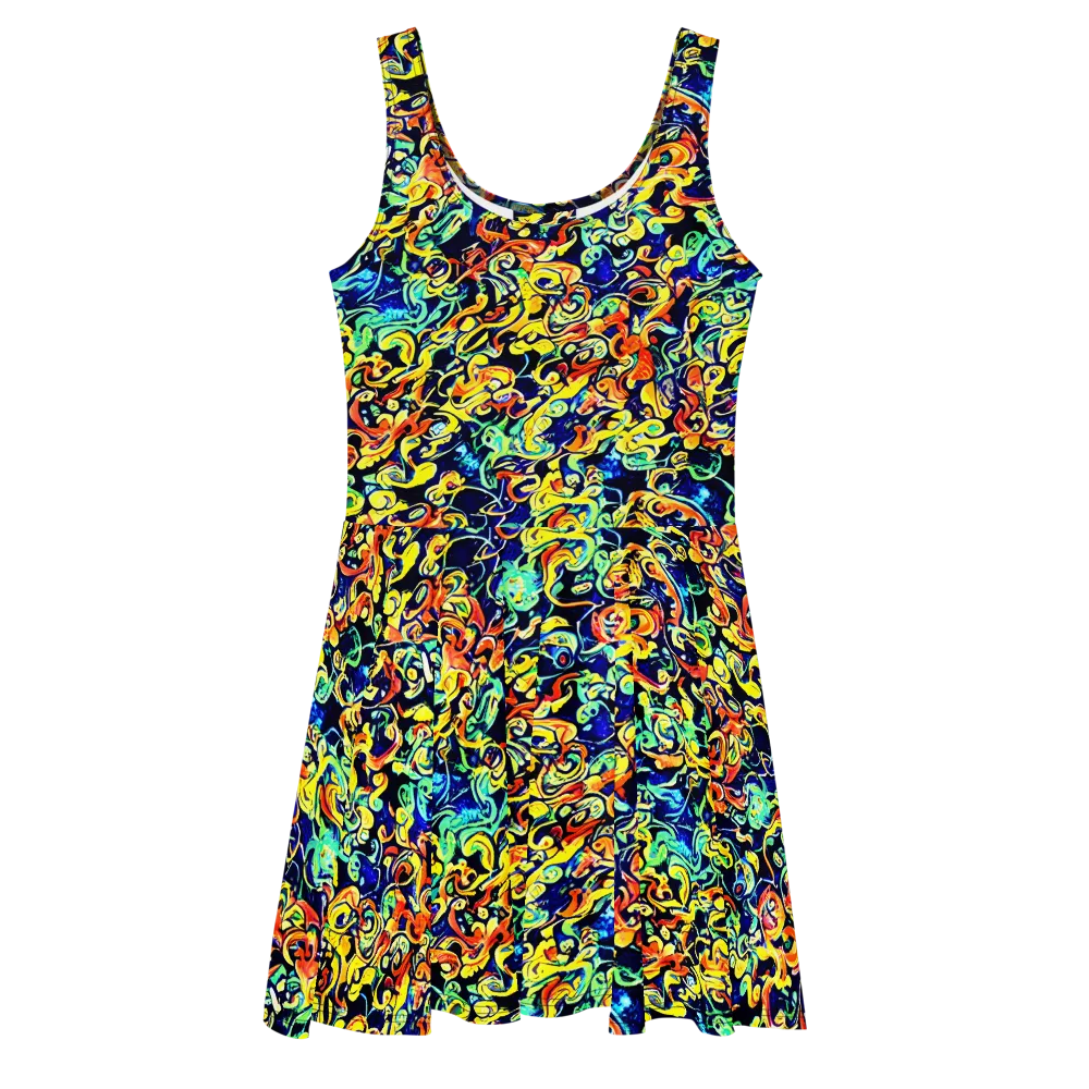 Lucid Tangle on Skater Dress — Front