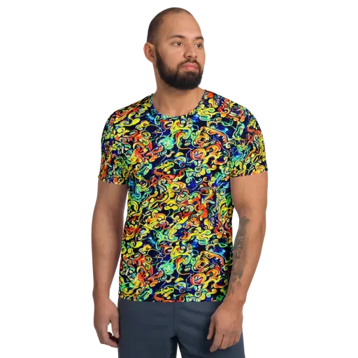 Lucid Tangle on a Men's Athletic T-Shirt