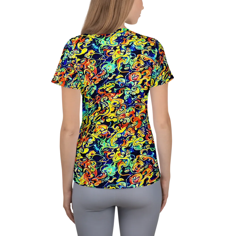 Lucid Tangle on Women's Athletic T-Shirt — Back