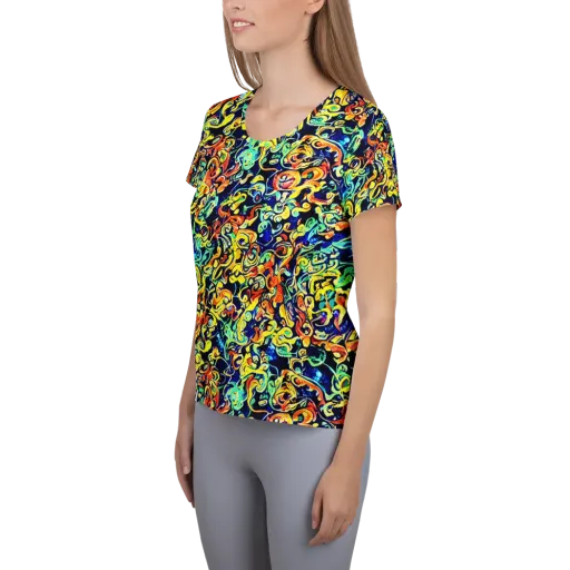 Lucid Tangle on a Women's Athletic T-Shirt
