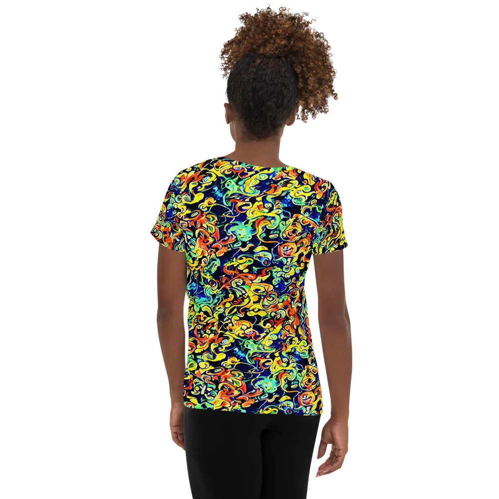 Lucid Tangle on Women's Athletic T-Shirt — Back