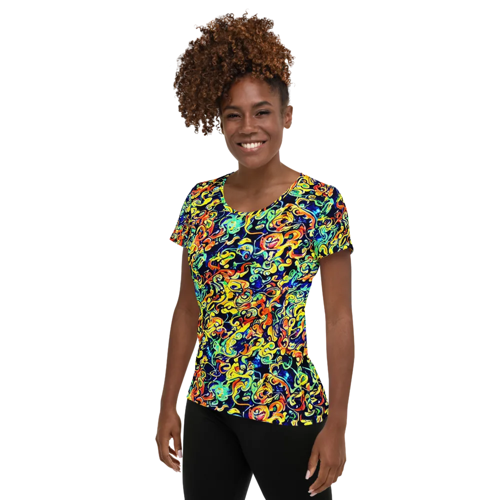 Lucid Tangle on Women's Athletic T-Shirt — Left