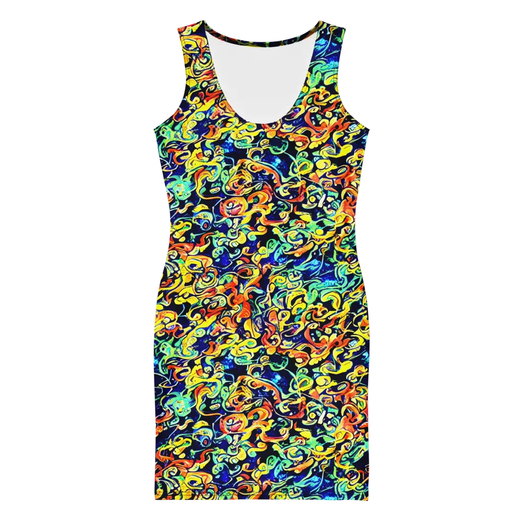 Lucid Tangle on Bodycon Dress — Front