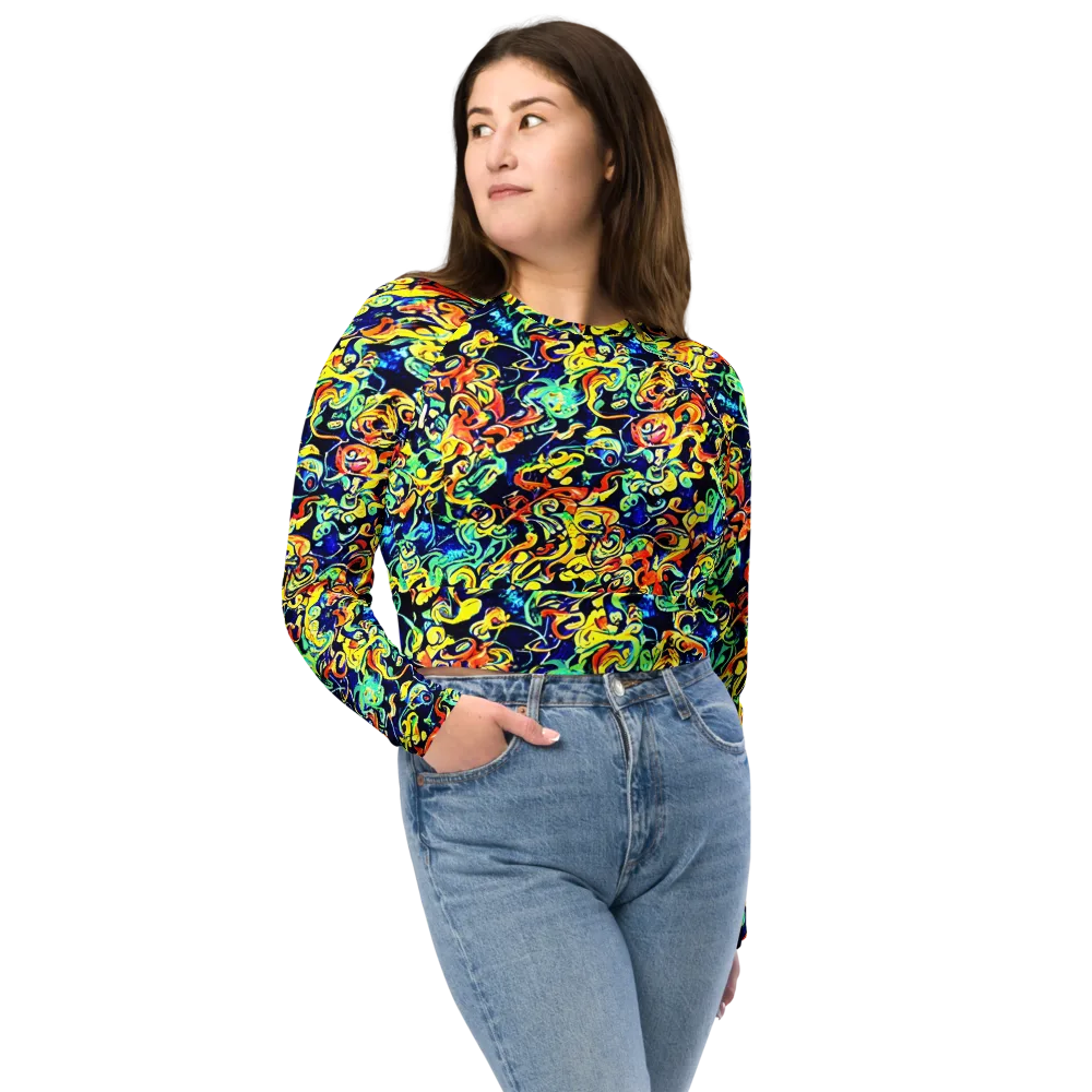 Lucid Tangle on Long Sleeve Crop Top — Front