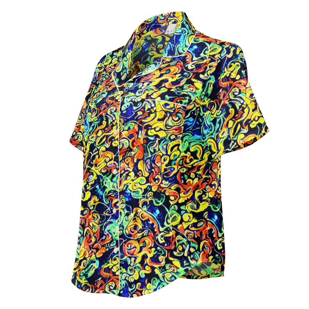 Lucid Tangle on Women's Short Sleeve Pajama Top — Left Front