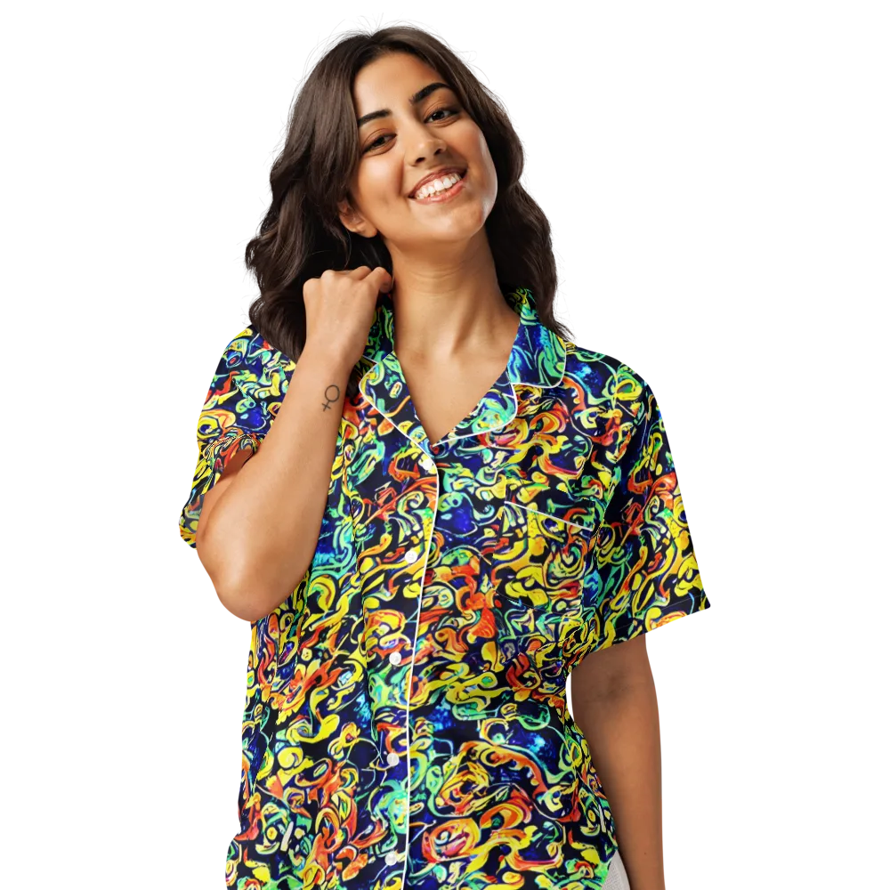 Lucid Tangle on Women's Short Sleeve Pajama Top — Front