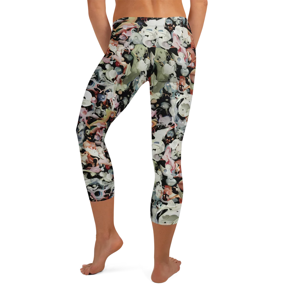 Surreal Menagerie on Capri Leggings — Back