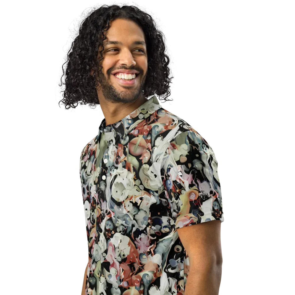 Surreal Menagerie on Men's Slim Fit Polo Shirt — Left Front
