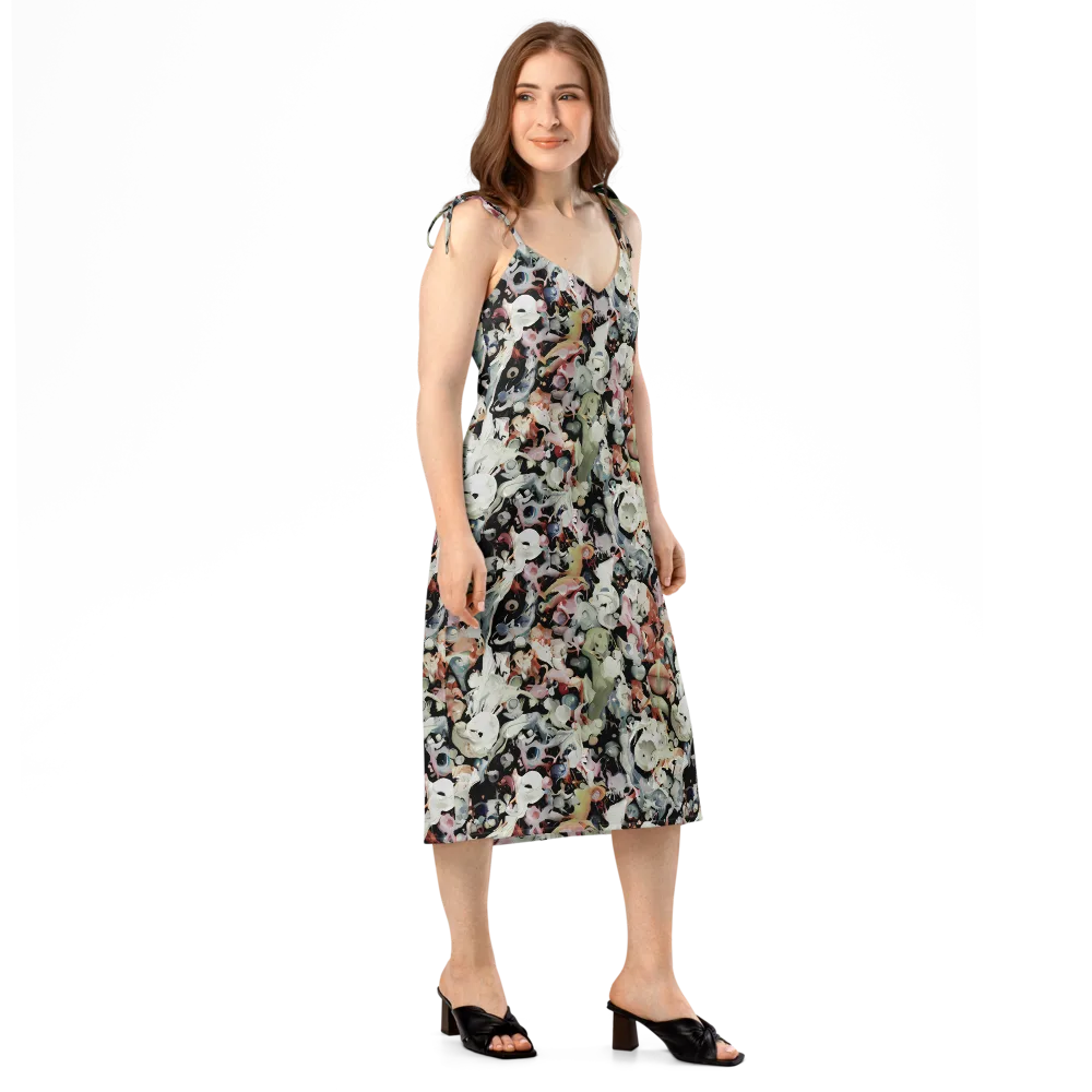 Surreal Menagerie on Slip Dress — Right Front