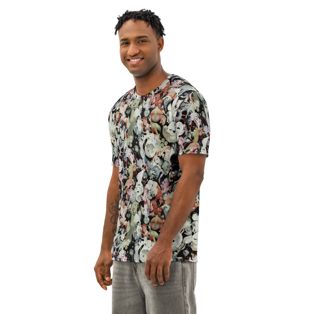Surreal Menagerie on Men's Cotton Crew Neck T-Shirt — Left Front
