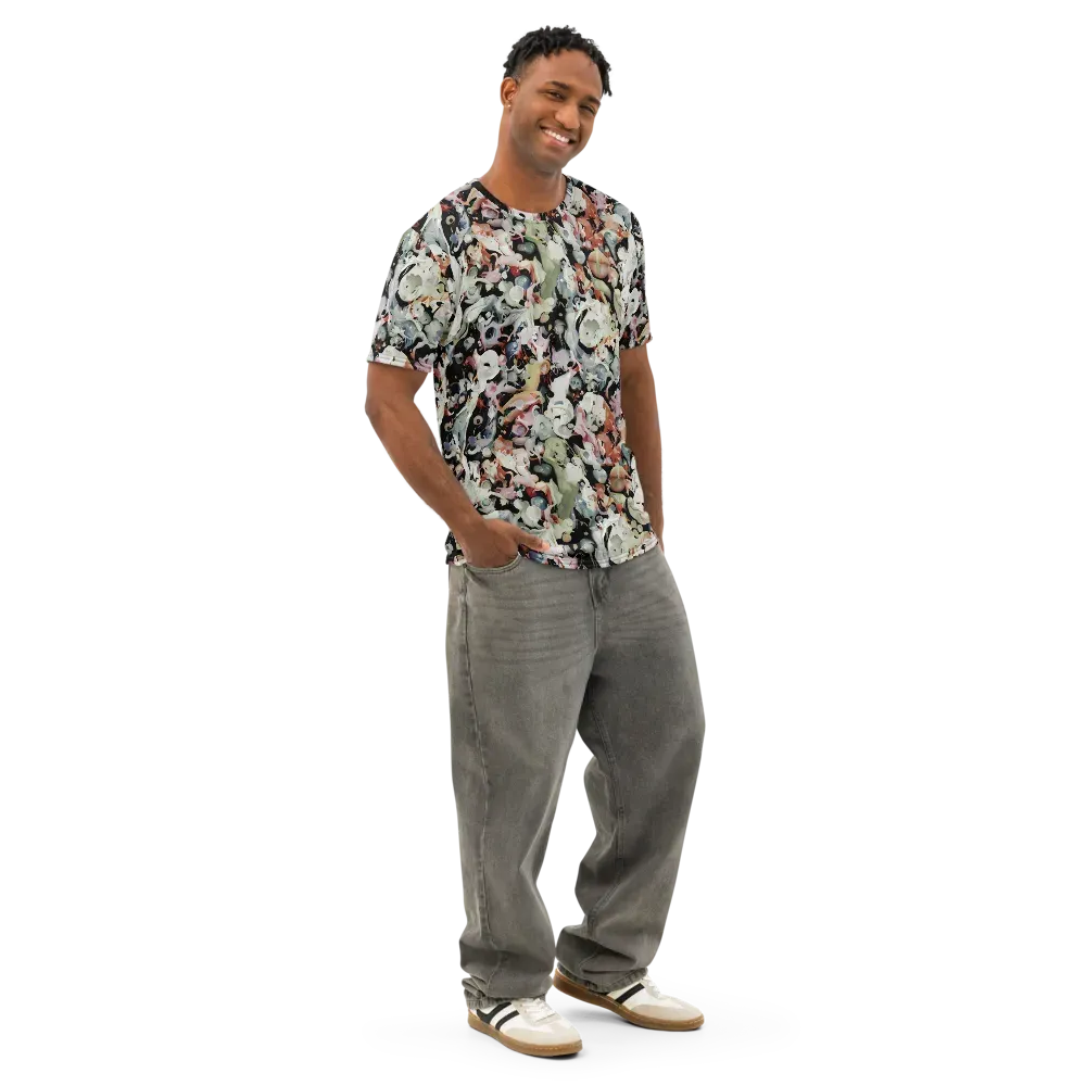 Surreal Menagerie on Men's Cotton Crew Neck T-Shirt — Right Front