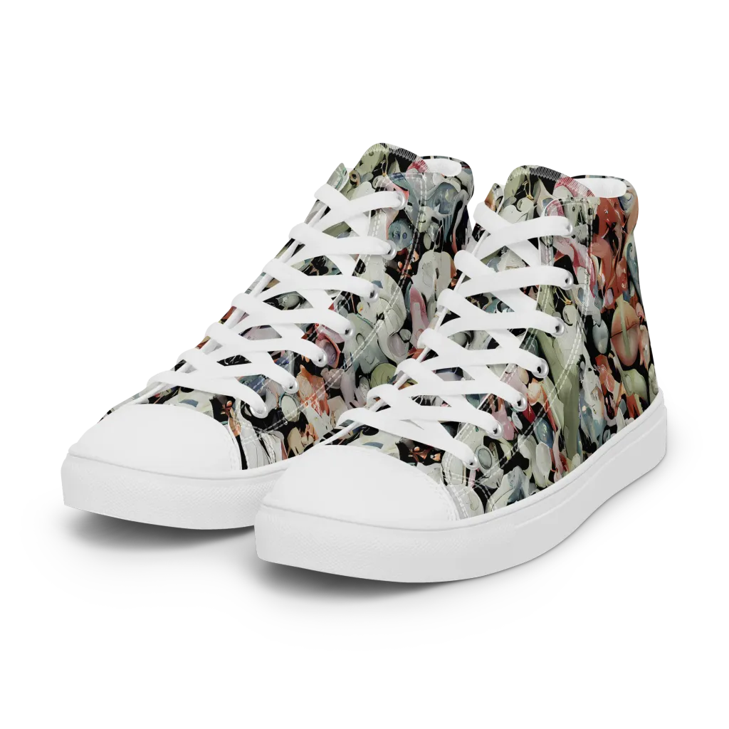 Surreal Menagerie on Women's High Top Canvas Shoes — Left Front