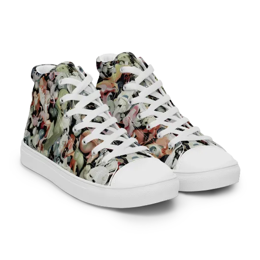 Surreal Menagerie on a Women's High Top Canvas Shoes