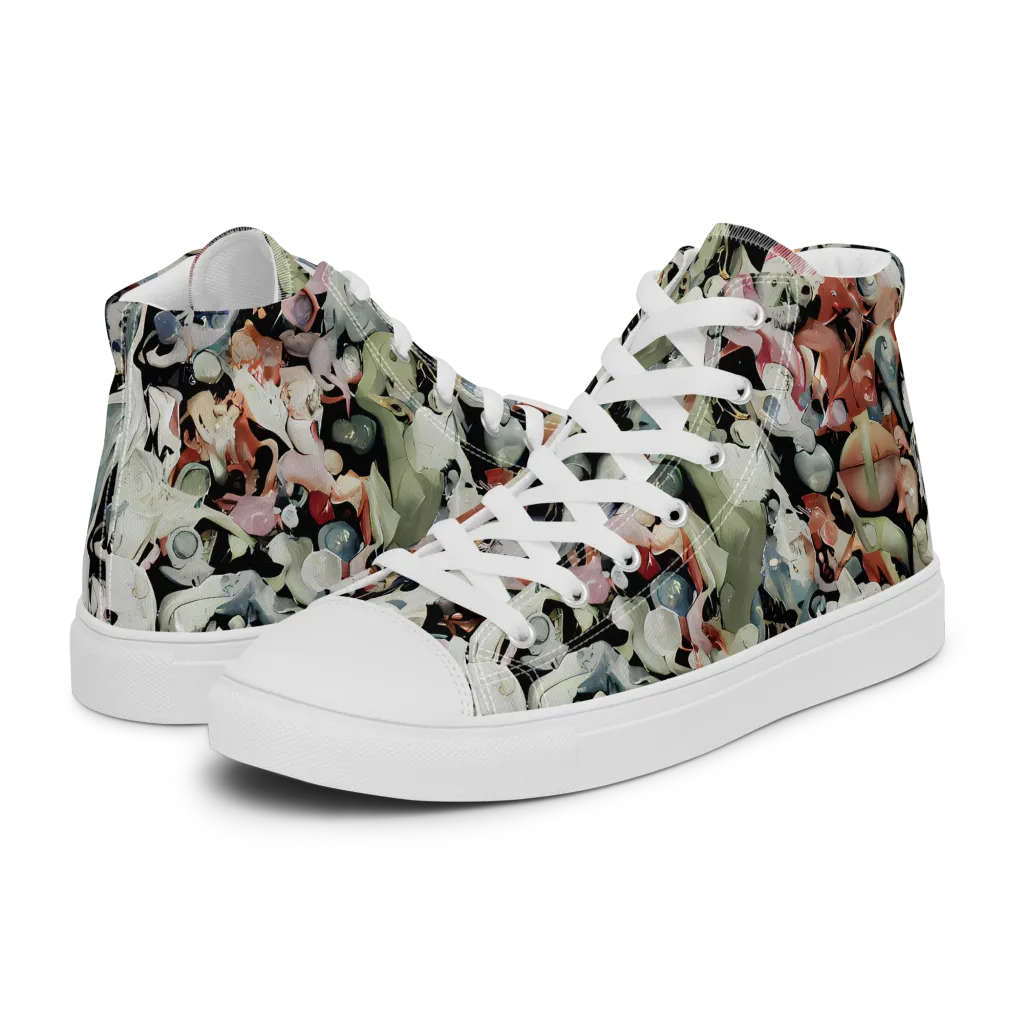 Surreal Menagerie on Women's High Top Canvas Shoes — Left