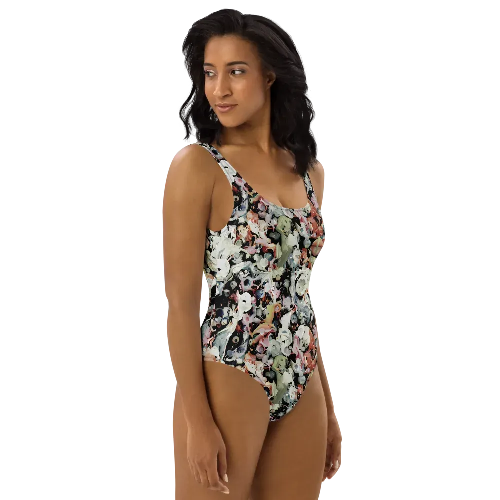 Surreal Menagerie on One-Piece Swimsuit — Right