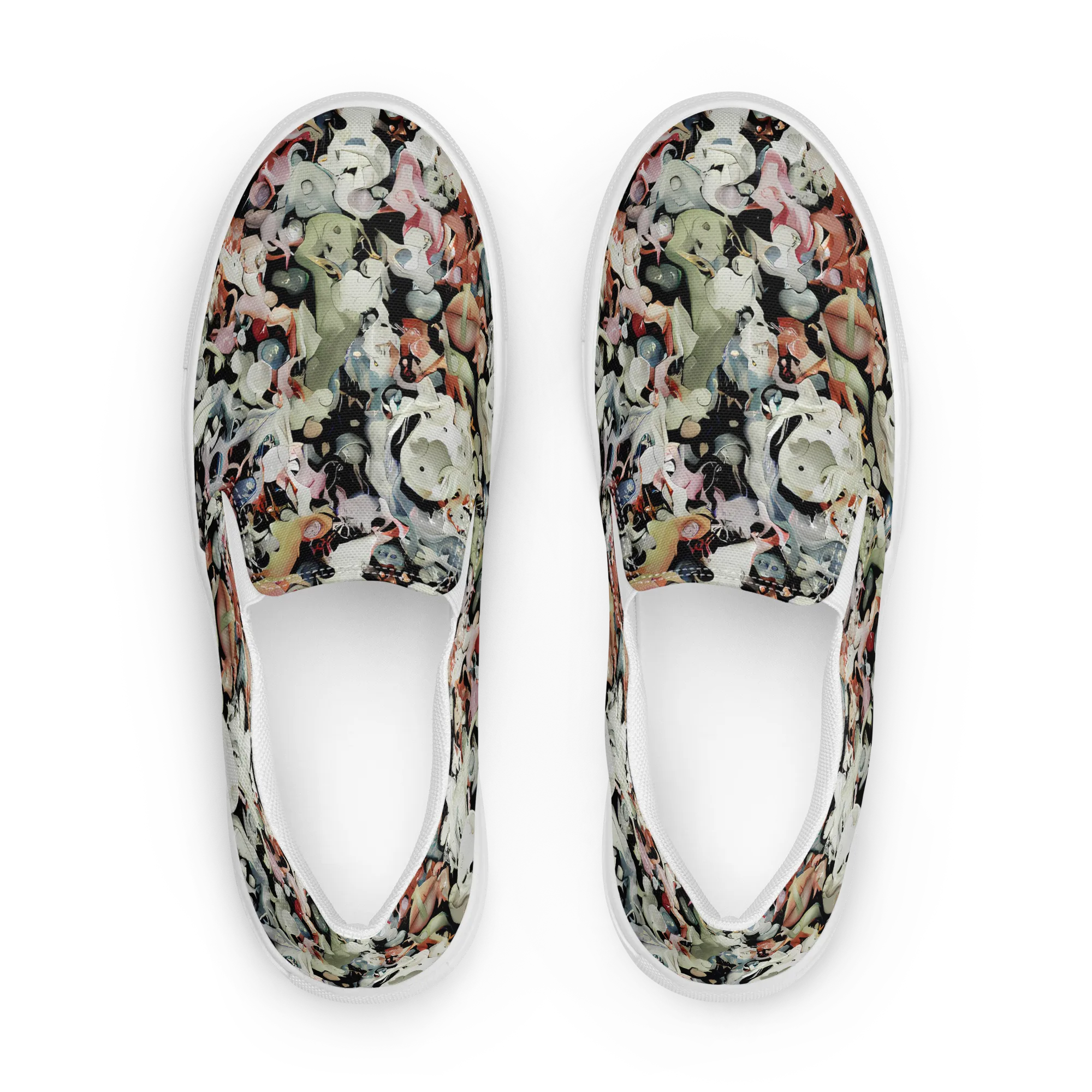 Surreal Menagerie on Women's Slip-On Canvas Shoes — Front