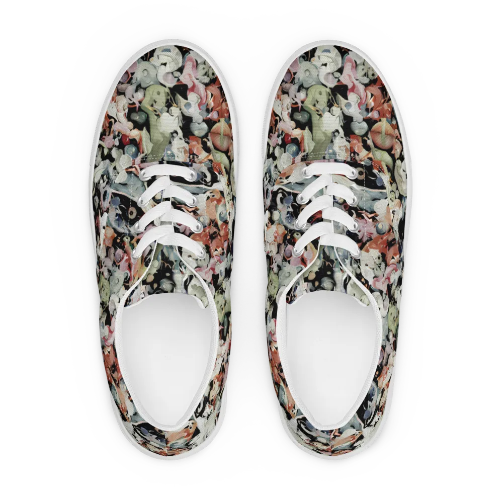 Surreal Menagerie on Men's Lace-Up Canvas Shoes — Front