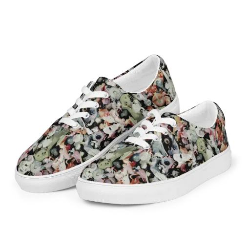 Surreal Menagerie on a Men's Lace-Up Canvas Shoes