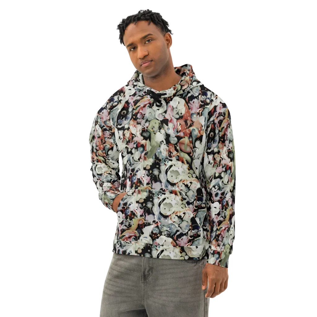 Surreal Menagerie on Cotton Hoodie — Left Front