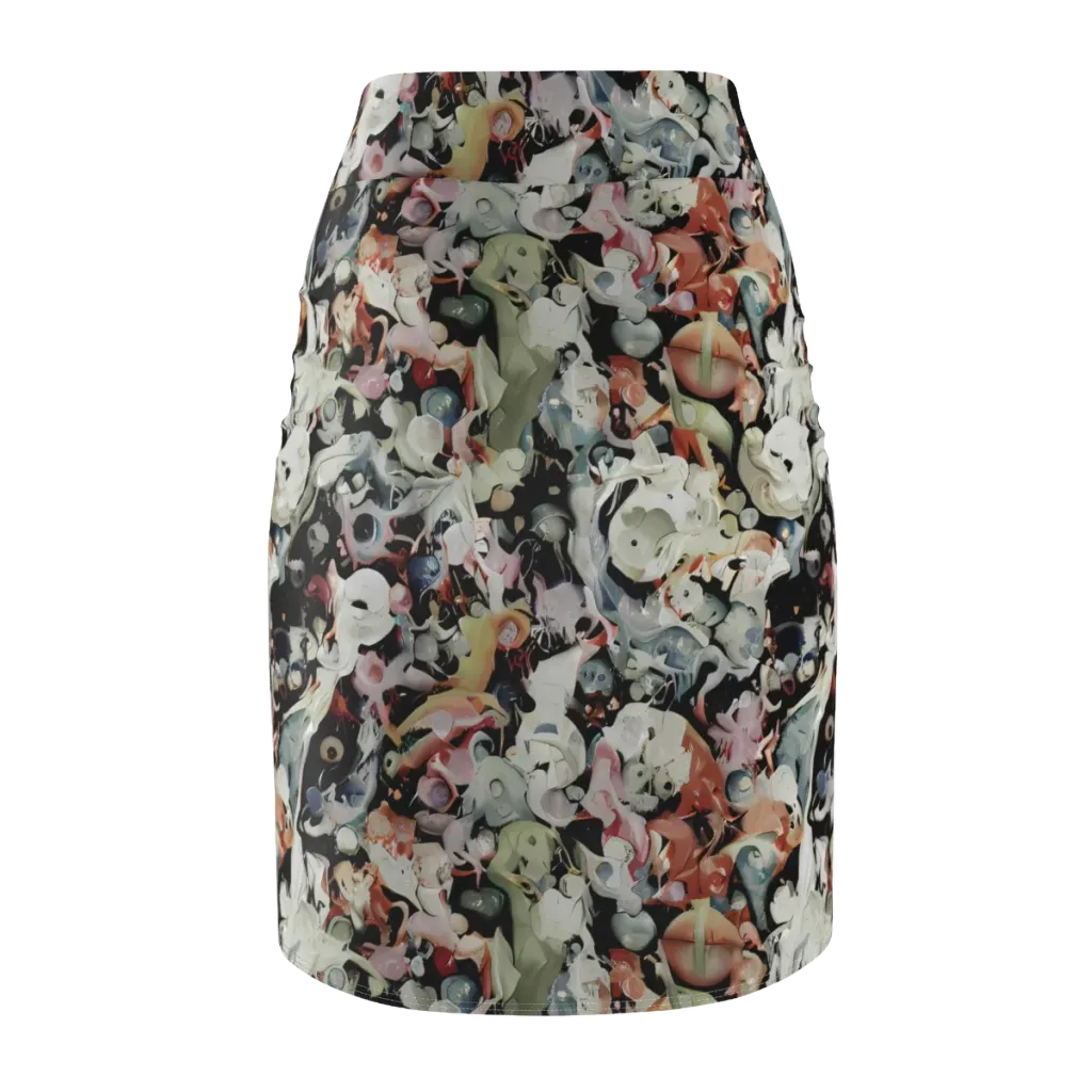 Surreal Menagerie on Pencil Skirt — Back
